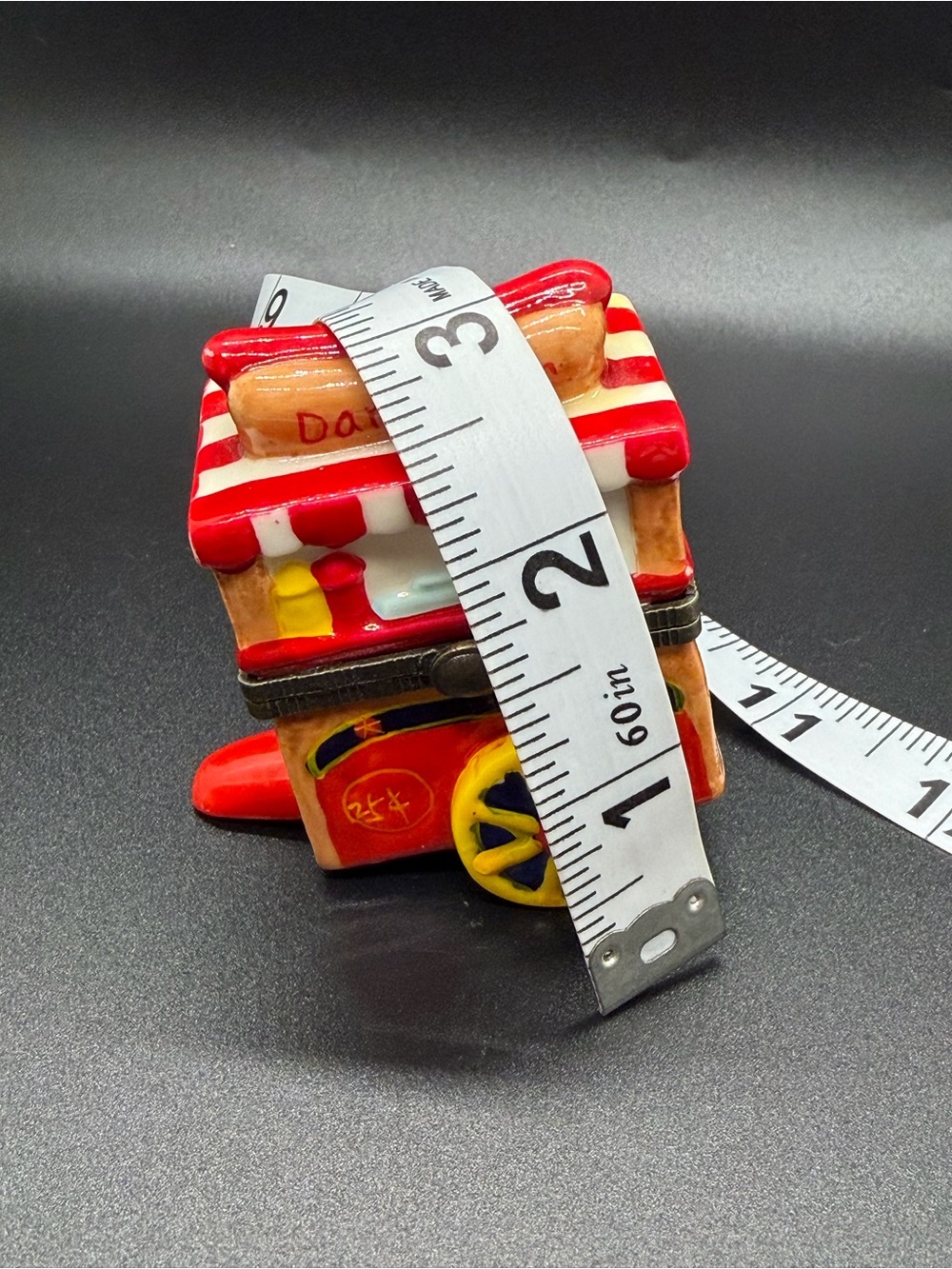 Hotdog Stand Cart Hinged Trinket Box With Hotdog Trinket - Picture 6 of 6